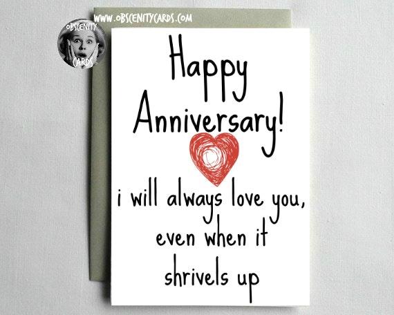 Anniversary Card - I will love you even When it Shrivels Up Anniversary Card - I will love you even When it Shrivels Up-1