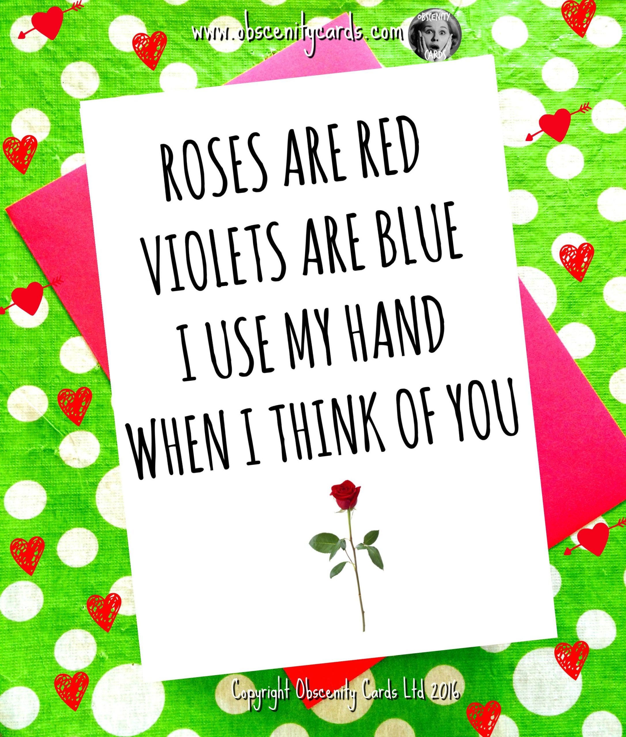 ROSES RED - I USE MY HAND WHEN I THINK OF YOU FUNNY VALENTINE'S DAY CARD ROSES RED - I USE MY HAND WHEN I THINK OF YOU FUNNY VALENTINE'S DAY CARD-1