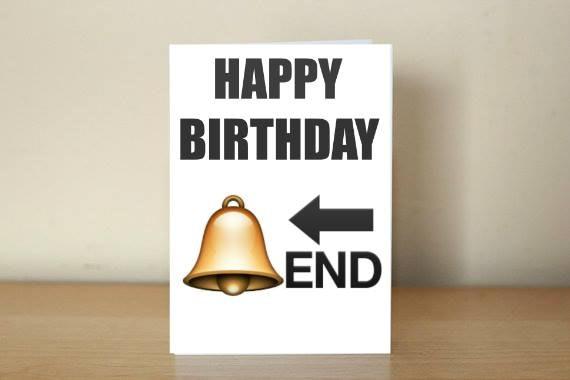 Emoji Cards - Happy Birthday Card Bell End Emoji Cards - Happy Birthday Card Bell End-1