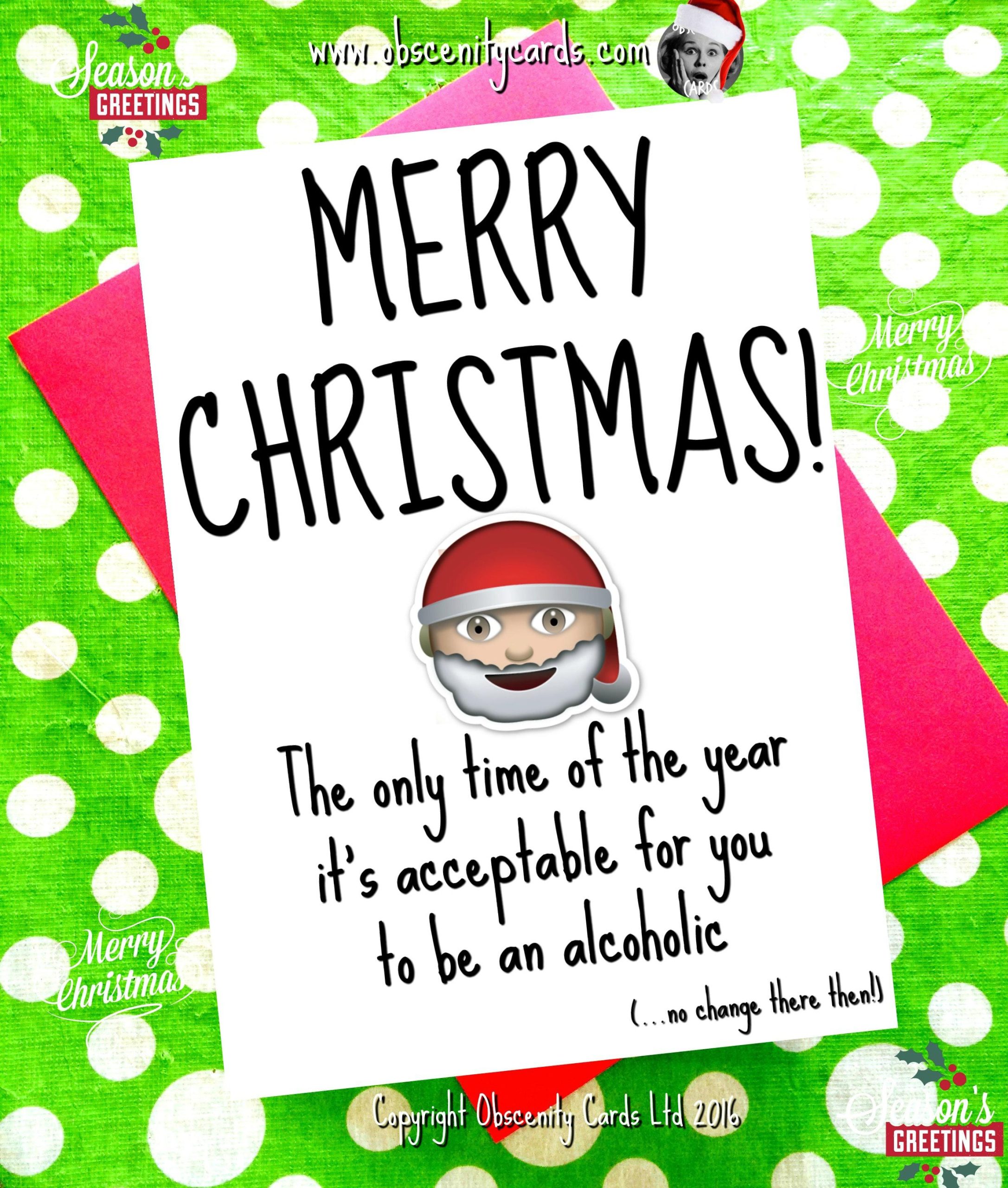 Funny Christmas Card - The only time of the year it's acceptable for you to be an alcoholic Funny Christmas Card - The only time of the year it's acceptable for you to be an alcoholic-0