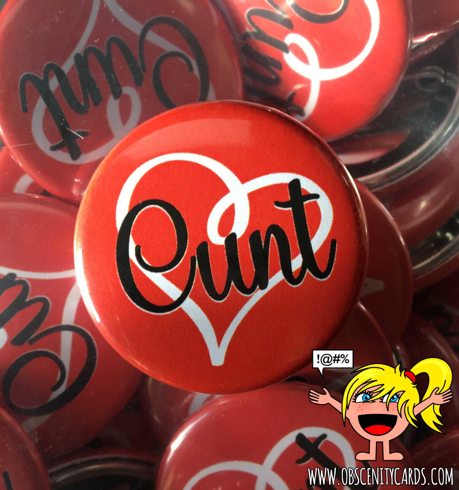 CUNT HEART RED BADGE 3 for 2!-0