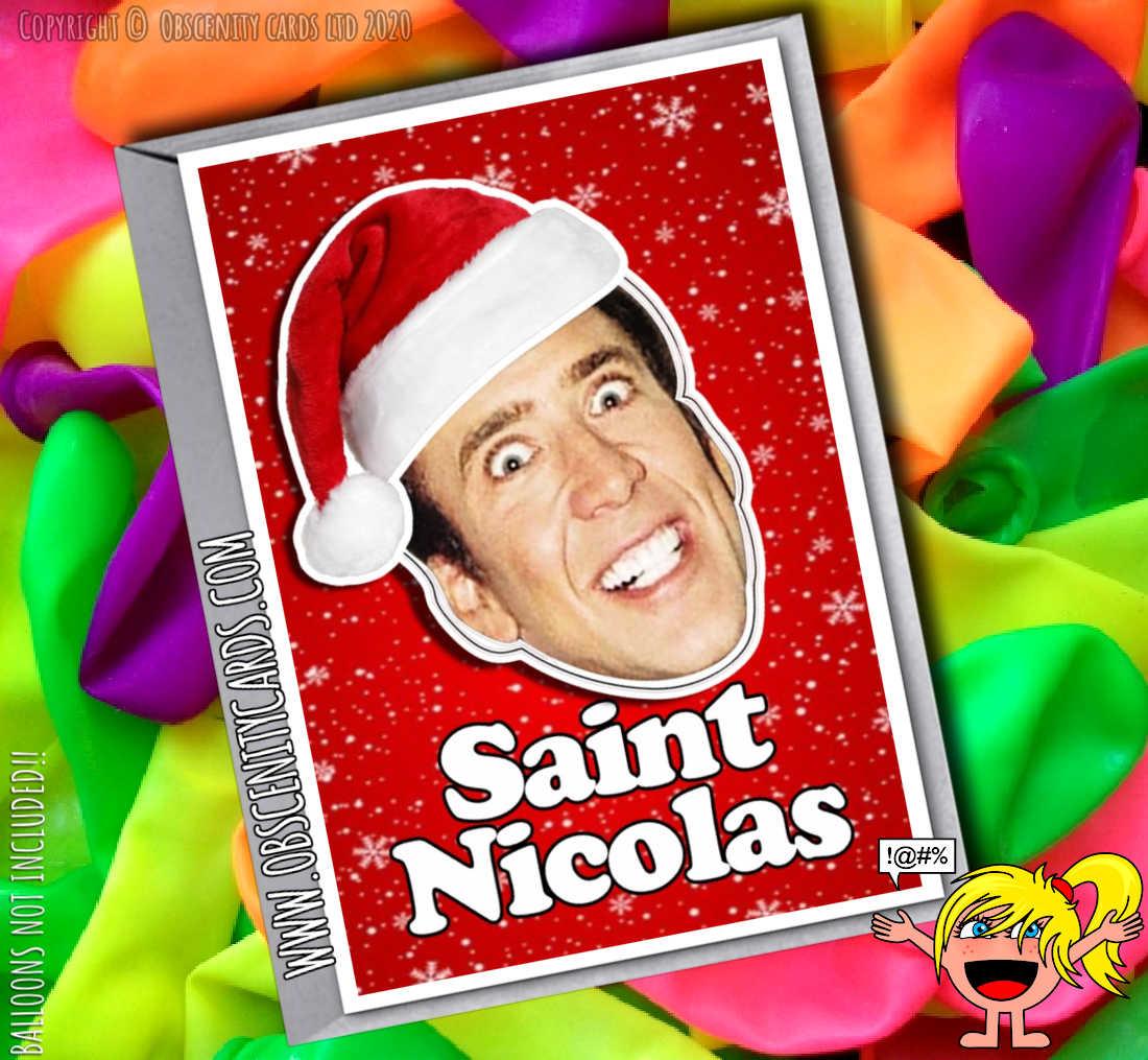 Saint Nicolas Cage funny Christmas Card Saint Nicolas Cage funny Christmas Card-0