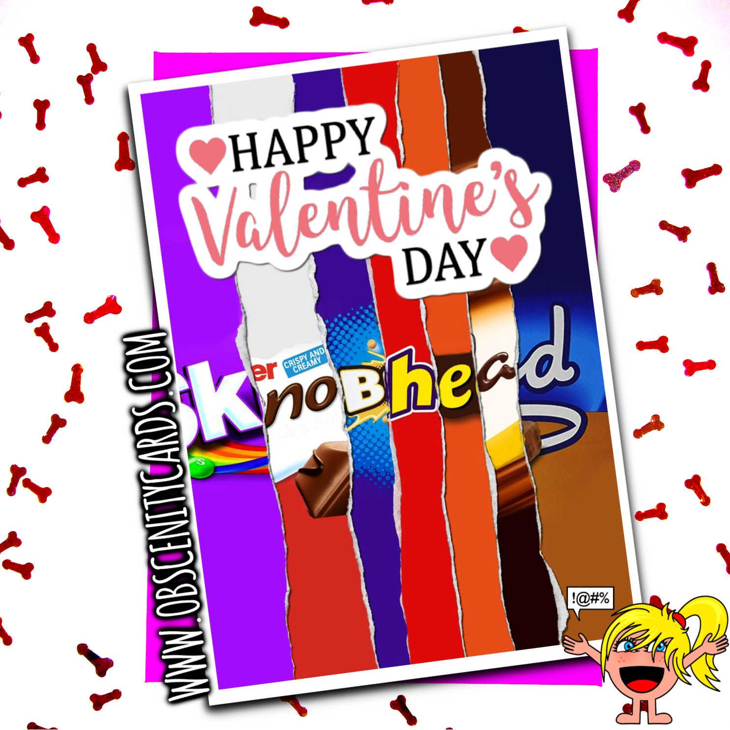 HAPPY VALENTINE'S DAY KNOB HEAD CHOCOLATE WRAPPER FUNNY VALENTINES CARD-0