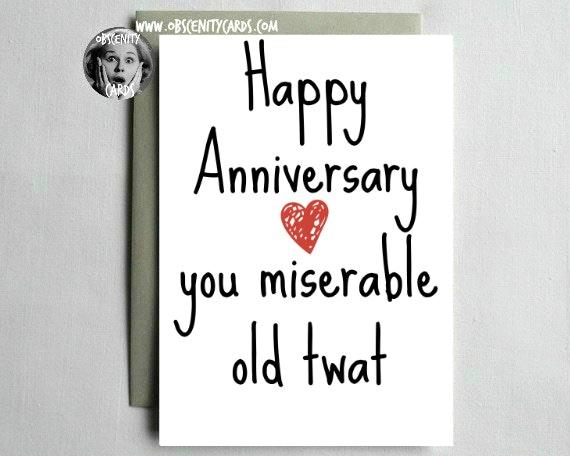 Anniversary Card - You Miserable Twat Anniversary Card - You Miserable Twat-0