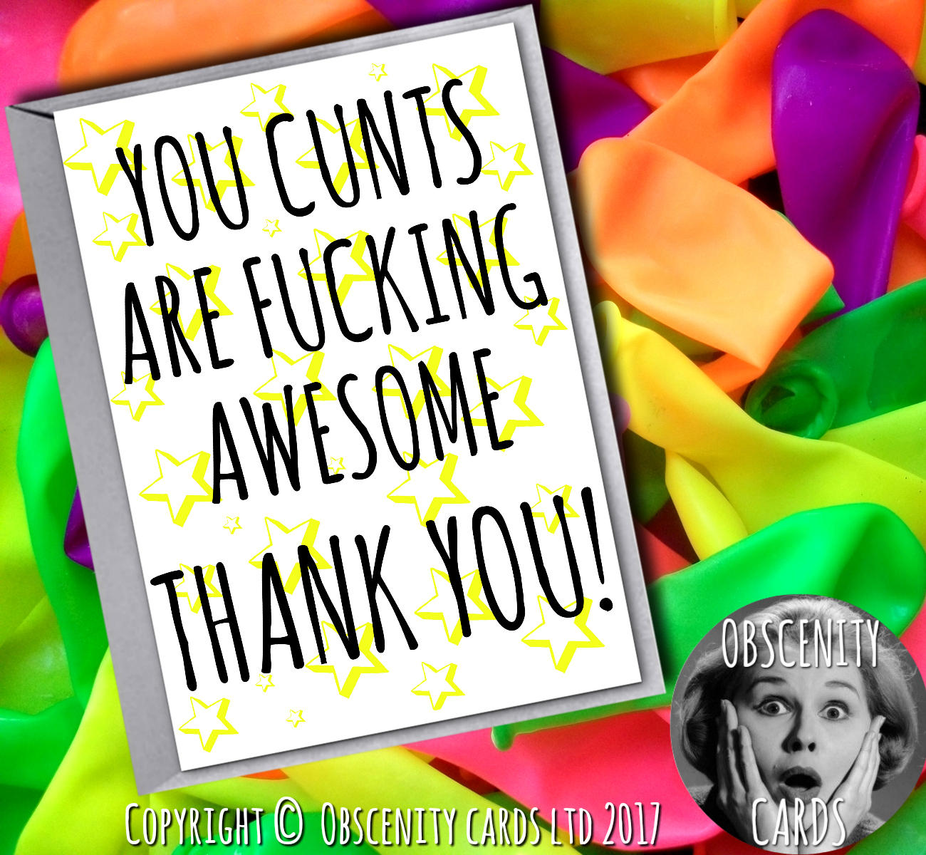 FUNNY THANK YOU CARD - YOU CUNTS ARE AWESOME-0