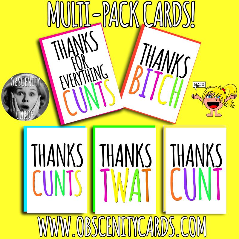 THANK YOU CARDS MULTI-PACK x 5-0