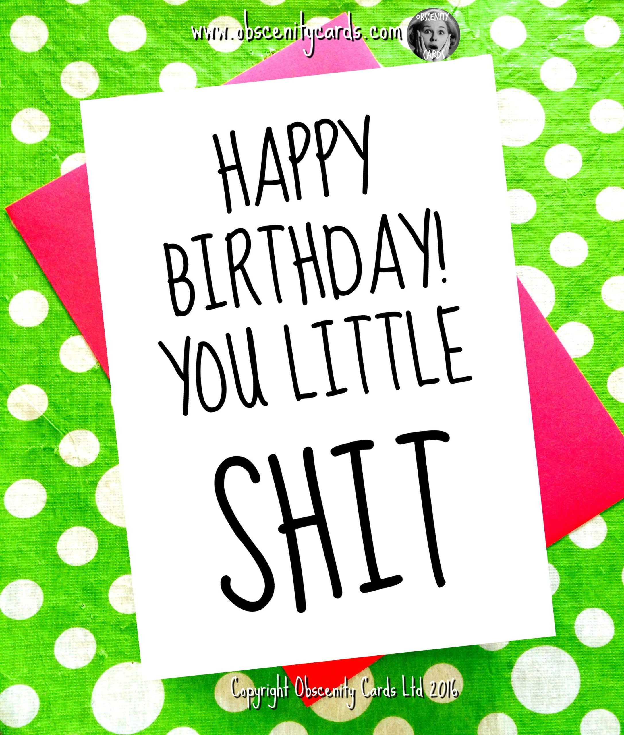 Funny Birthday Card - Happy Birthday You Little Shit-0