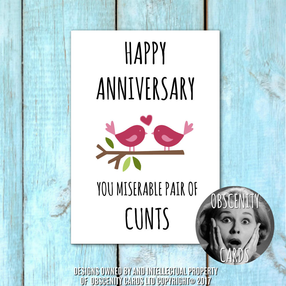 Funny Obscene anniversary card, by Obscenity Cards-0