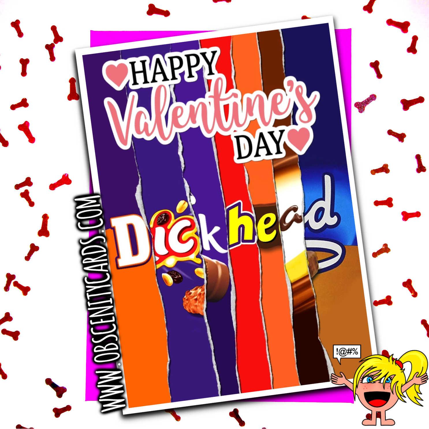 HAPPY VALENTINE'S DAY DICK HEAD CHOCOLATE WRAPPER FUNNY VALENTINES CARD-0