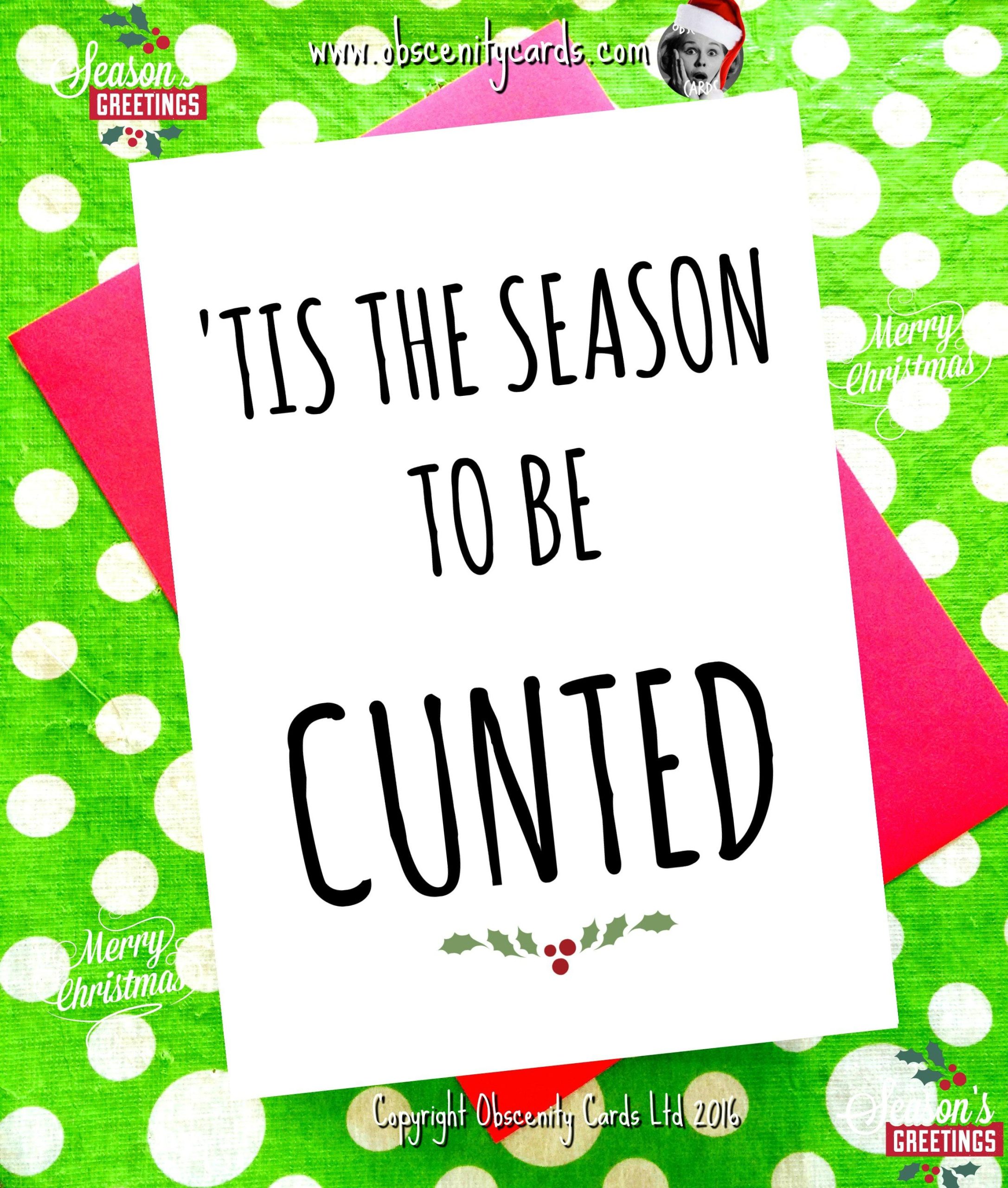 Funny Christmas Card - 'tis the season to be cunted! Funny Christmas Card - 'tis the season to be cunted!-0