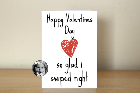 Valentines Day Card - So Glad I Swiped Right Valentines Day Card - So Glad I Swiped Right-1