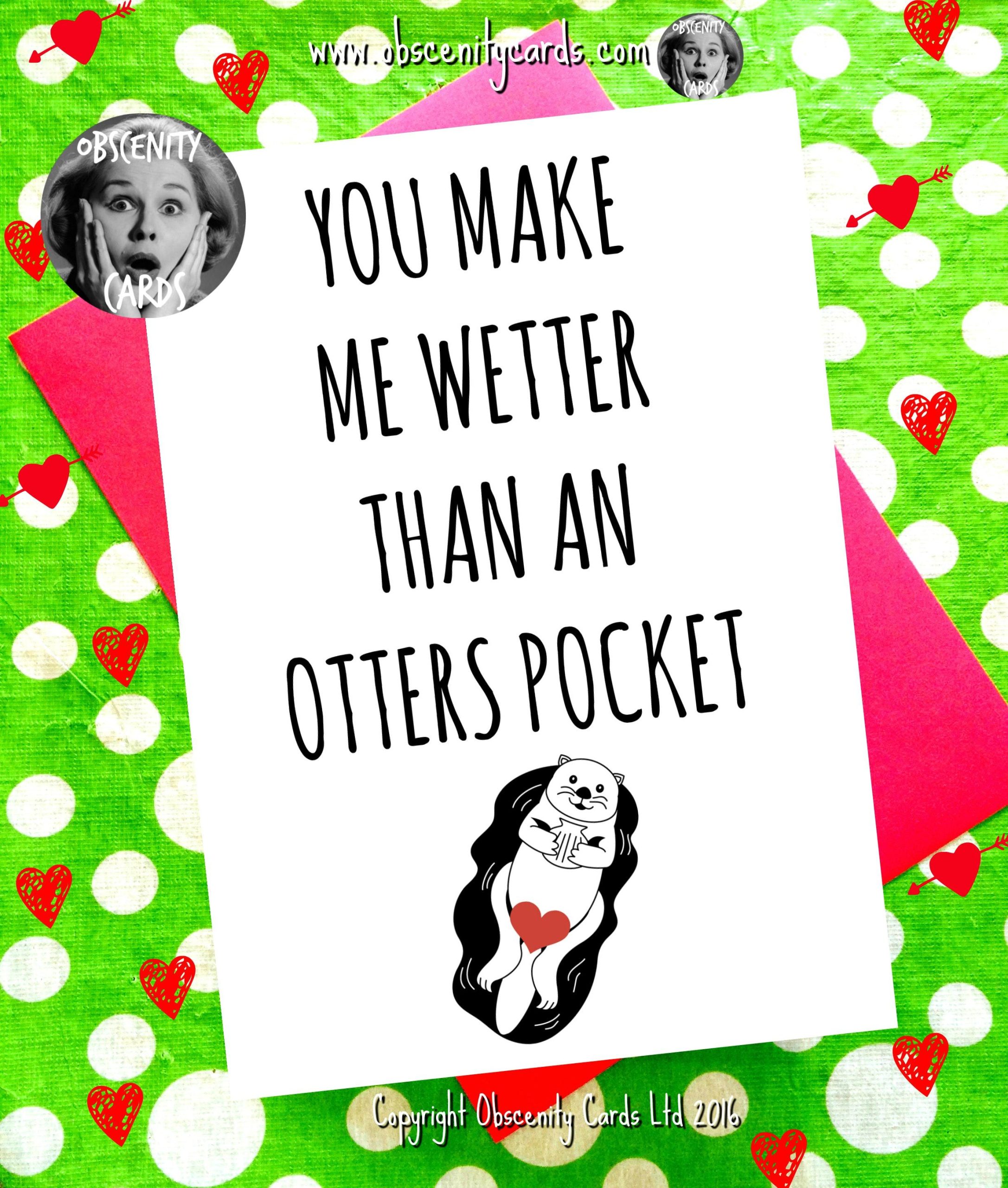YOU MAKE ME WETTER THAN AN OTTERS POCKET VALENTINE'S DAY CARD YOU MAKE ME WETTER THAN AN OTTERS POCKET VALENTINE'S DAY CARD-1