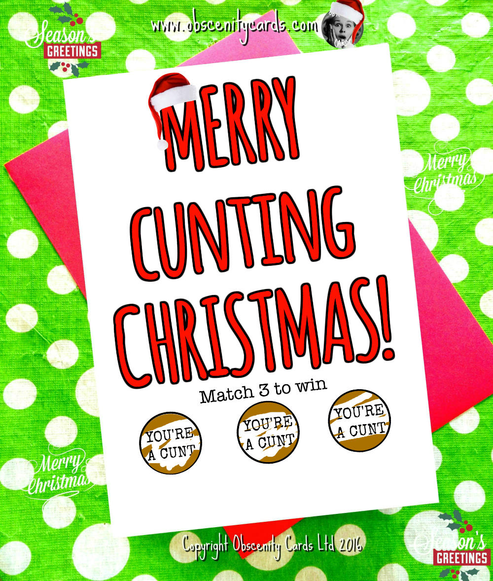 CHRISTMAS SCRATCH CARD - Merry Cunting Christmas, you're a cunt!-0