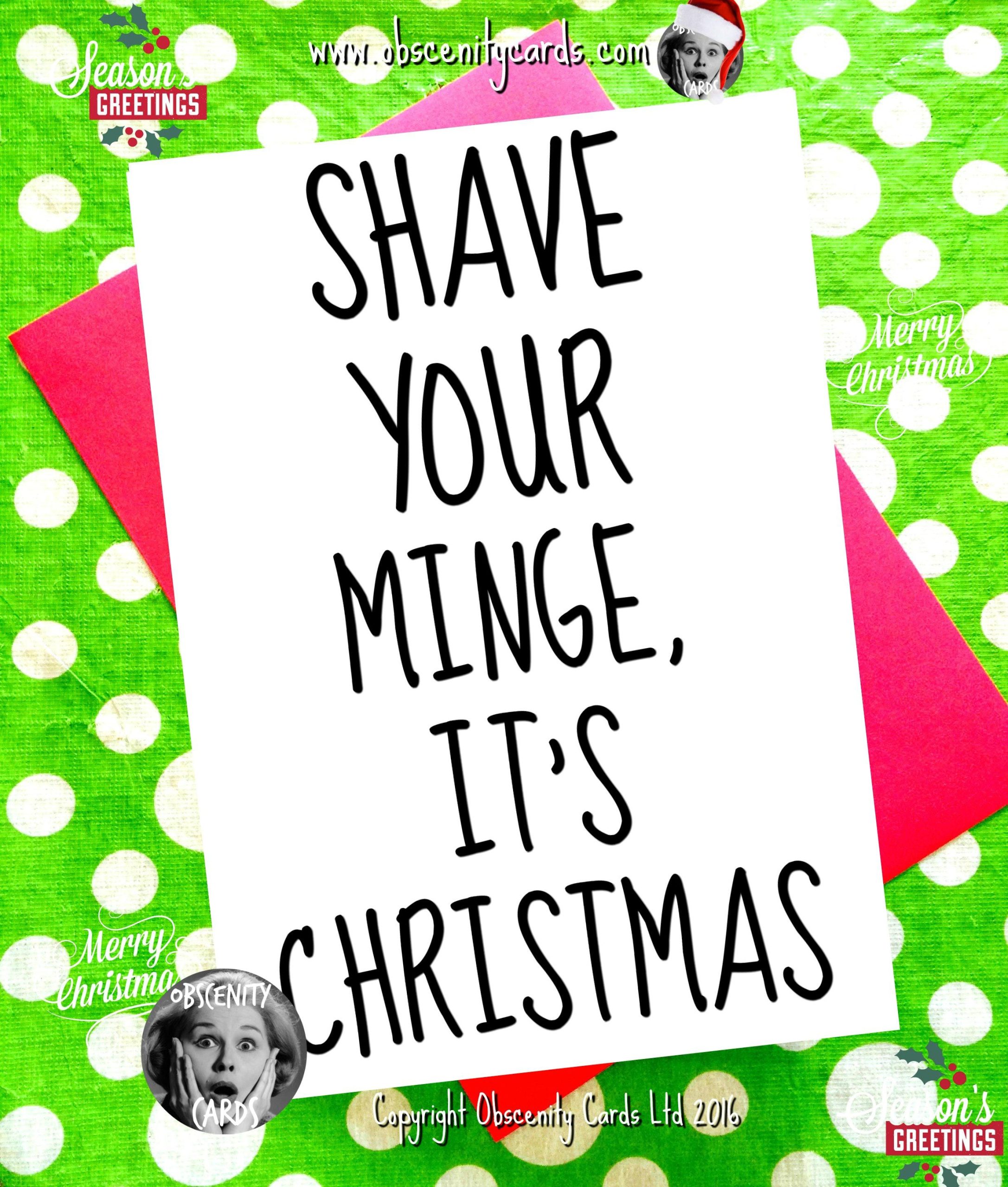 Funny Christmas Card - SHAVE YOUR MINGE, IT'S CHRISTMAS-0