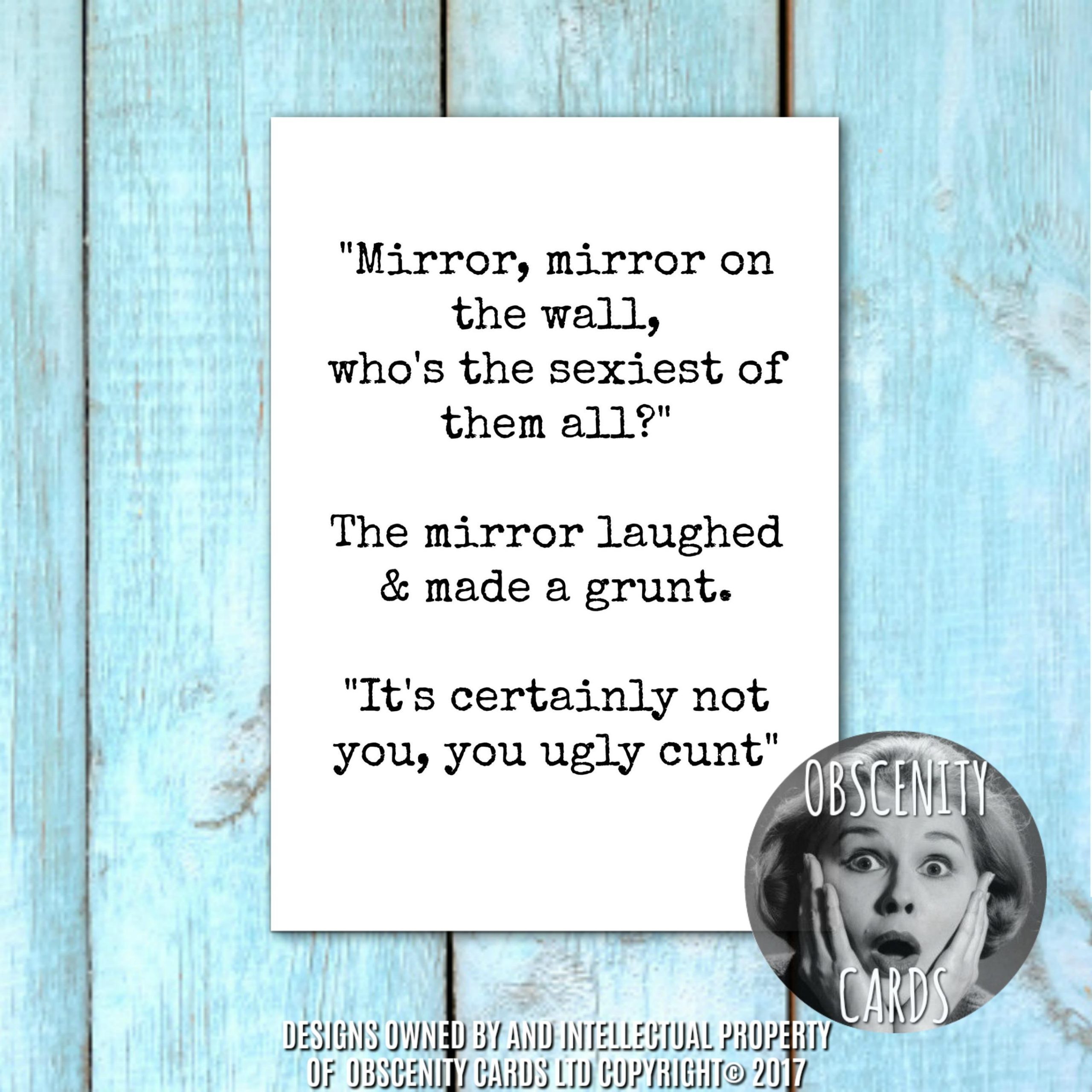 FUNNY INSULTING CARD - MIRROR, MIRROR. FOR ANY OCCASION-0