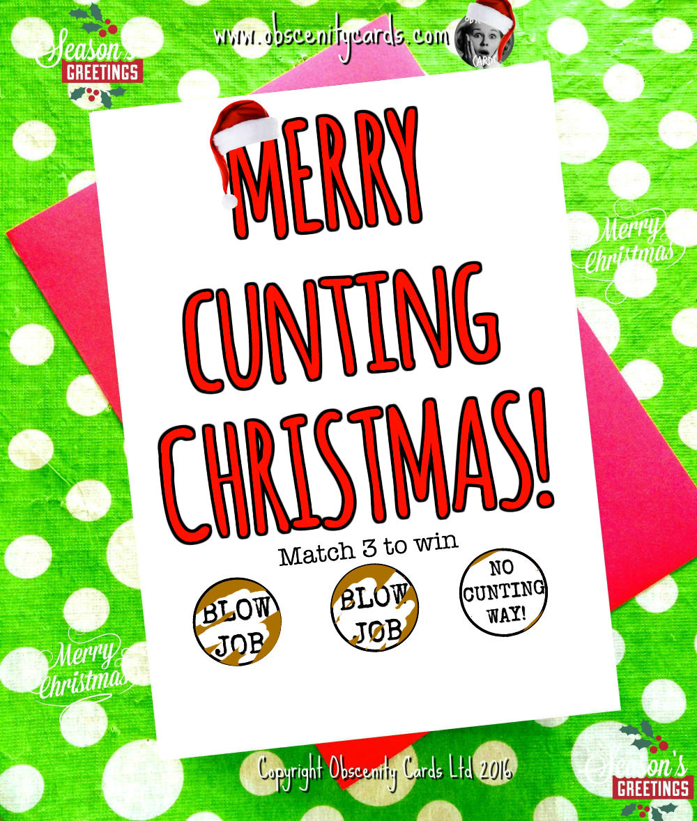 CHRISTMAS SCRATCH CARD - Merry Cunting Christmas, Blow job?-0