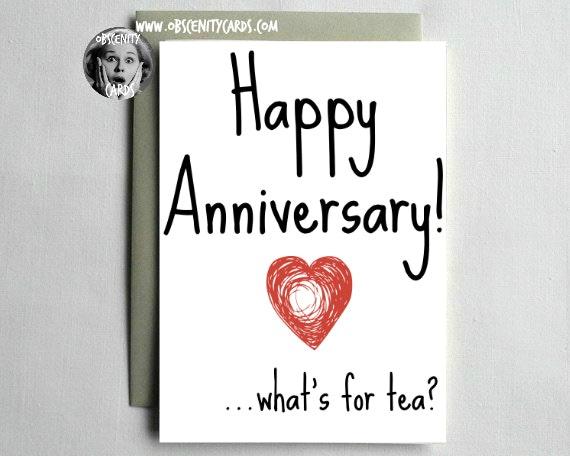 Happy Anniversary Card - What's for tea? Happy Anniversary Card - What's for tea?-1