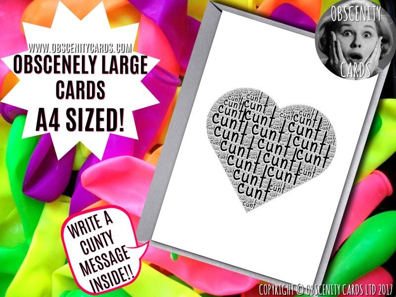 HEART FULL OF CUNTS WORD ART CARD HEART FULL OF CUNTS WORD ART CARD-1